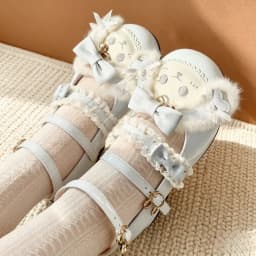Women's Lolita Mary Jane Shoes, Mid-Heel Round Toe Bow Pumps, Sweet Cute Style, Suitable for Students, Daily and Party Wear.