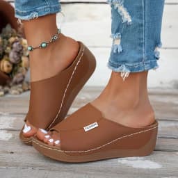 2026 Women Wedge Slippers New Fashion Summer Slippers Open Toe Breathable Sandals Comfortable Buckle Woman Shoes Slides Women