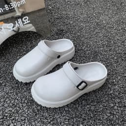 Thick-Soled Slippers for Men 2026 Summer New Style Slip-On Lazy Outdoor Non-Slip Height-Increasing Retro Closed-Toe Slippers