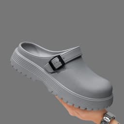 Thick-Soled Slippers for Men 2026 Summer New Style Slip-On Lazy Outdoor Non-Slip Height-Increasing Retro Closed-Toe Slippers