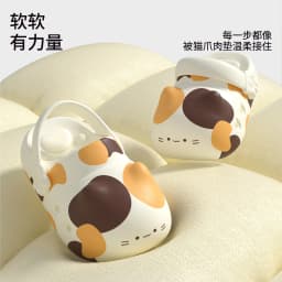 Three Flower Cat Claw Hole Shoes for Women at Home, Couple Wearing Outside, Arch Support, Thick Sole, Anti Slip Hole Slippers