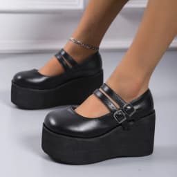 Brand New Female Lolita Cute Mary Janes Pumps Platform Wedges High Heels women's Pumps Sweet Gothic Punk Shoes Woman