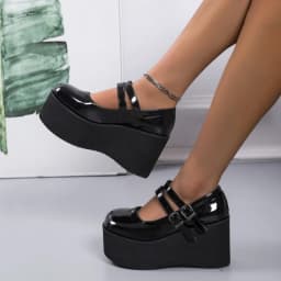 Brand New Female Lolita Cute Mary Janes Pumps Platform Wedges High Heels women's Pumps Sweet Gothic Punk Shoes Woman