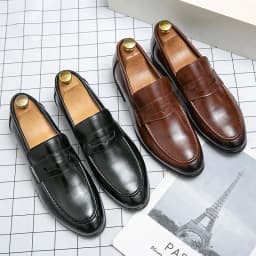 Fashion Casual Business Leather Shoes Men Classic Slip On Formal Social Leather Loafers Male Comfortable Men's Dress Shoes