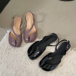 Tabi Sandals Women Brand Designer Cross Ankle Strap Sandals Buckle Slingback Chunky Low Heels Elegant Mary Jane Split-toe Shoes