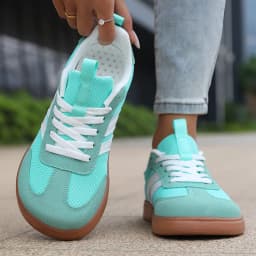 Lightweight Comfortable Sneakers for Women Fashion Striped Lace Up Sports Shoes Woman Casual Breathable Green Sneakers Plus Size