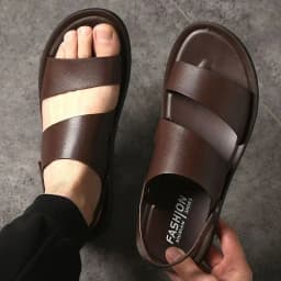 Men's Summer Breathable Casual Slip-On Sandals Outdoor Beach Wear-Resistant Anti-Slip Daily Commute Two-Way Wear Slippers-HX2029