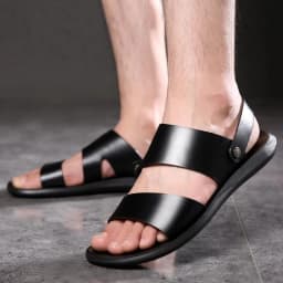 Men's Summer Breathable Casual Slip-On Sandals Outdoor Beach Wear-Resistant Anti-Slip Daily Commute Two-Way Wear Slippers-HX2029