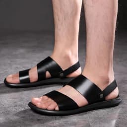 Men's Summer Breathable Casual Slip-On Sandals Outdoor Beach Wear-Resistant Anti-Slip Daily Commute Two-Way Wear Slippers-HX2029