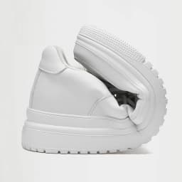 2025 New Height Increasing Shoes for Men 8cm Invisible Elevator Sneakers White Leathe Sport Zapatillas De Hombre Big Size 46