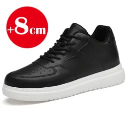 2025 New Height Increasing Shoes for Men 8cm Invisible Elevator Sneakers White Leathe Sport Zapatillas De Hombre Big Size 46