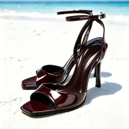 Gold Patent Leather Ankle Buckle High Heeled Sandals Women Sexy Square Toe Open Toe High Heels Summer Fashion Party Office Shoes