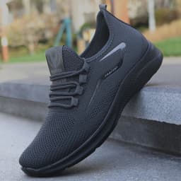 Men's Solid Lace-Up Casual Shoes, Lightweight Outdoor Sports Shoes for Men's Fashionable Solid Casual Shoes Suitable for Leisure Walking Enthusiasts - Ideal for Lightweight, Breathable and Non-Slip, Suitable for Leisur