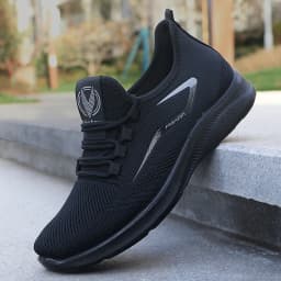 Men's Solid Lace-Up Casual Shoes, Lightweight Outdoor Sports Shoes for Men's Fashionable Solid Casual Shoes Suitable for Leisure Walking Enthusiasts - Ideal for Lightweight, Breathable and Non-Slip, Suitable for Leisur