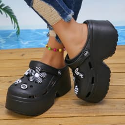 White Women's Wedge Heel Sandals Summer 2025 Fashion Chunky Platform Clogs Woman Thick Bottom Non Slip Beach Slippers eva Slides