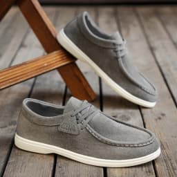 Men Suede Loafers Slip On Casual Shoes Soft Flat Moccasins Comfort Driving Walking Footwear 2 Colors