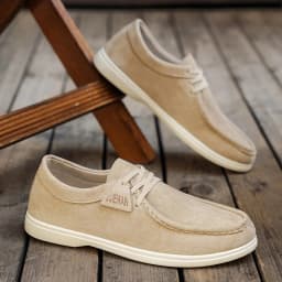 Men Suede Loafers Slip On Casual Shoes Soft Flat Moccasins Comfort Driving Walking Footwear 2 Colors