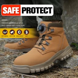New Safety Boots Men Work Indestructible Shoes Sneakers Steel Toe Protective Boots Anti-smash Anti-puncture Waterproof Boots