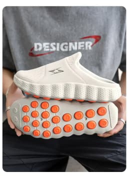 2026 Oversize Closed Toe Slides Men One Step On Thick Platform Sole Shock Absorption Strong Grip Comfort Casual Walking Slippers