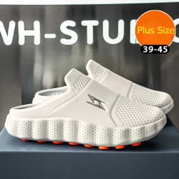 2026 Oversize Closed Toe Slides Men One Step On Thick Platform Sole Shock Absorption Strong Grip Comfort Casual Walking Slippers