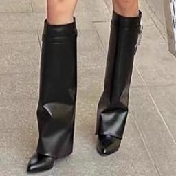 Brand Designer 2025 Winter New Outdoor Office Comfortable Slip-on Women's Knee-high Boots Casual Gothic Motorcycle Boots 35-41