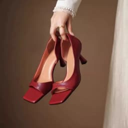 Summer Fashion Ladies' High-heeled Sandals, Sexy Cowhide Square Toe Slip-on Party Shoes, Women's Formal Shoes in Sizes 34 To 40
