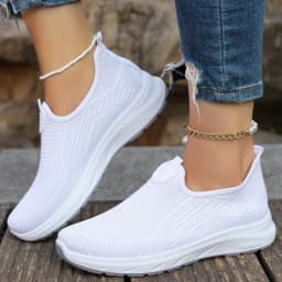 Women's Sneaker Slip On Women Sneakers Breather White Shoes Women Casual Sneaker Sports Shoes Comfortable Vulcanize Shoes Female