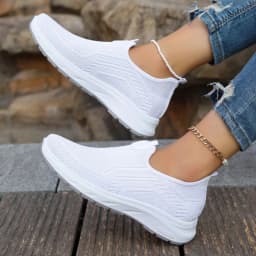 Women's Sneaker Slip On Women Sneakers Breather White Shoes Women Casual Sneaker Sports Shoes Comfortable Vulcanize Shoes Female