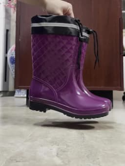 Minimalist Style Outdoor Work Kitchen Anti Slip Waterproof Drawstring Drum Mouth All Season Universal Women's Rain Boots
