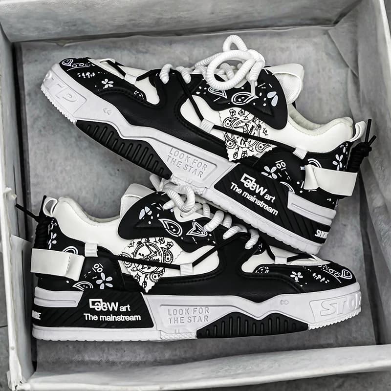 Men's sports and casual board shoes, trendy men's shoes, fashionable street shoes, daily walking shoes