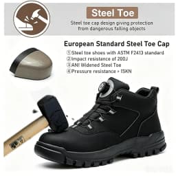 Halloween Steel Toe Work Boots Wear Resistant Men's Safety Boots Anti Impact Anti Piercing Fashion Comfort Outdoor Men's Shoes