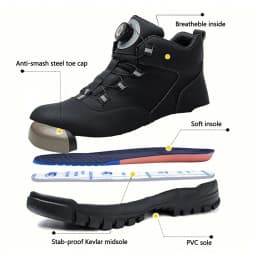 Halloween Steel Toe Work Boots Wear Resistant Men's Safety Boots Anti Impact Anti Piercing Fashion Comfort Outdoor Men's Shoes