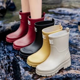 2026Fashionable Korean Women's Mid-Calf Rain Boots Thick Bottom Wear-Resistant Anti-Slip Waterproof Car Wash Shoes Water-Proof