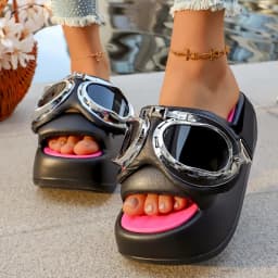 Platform Open Toe Sandals Women's Fashion Outside Wear Versatile Platform Non-slip Comfortable Sandals and Slippers