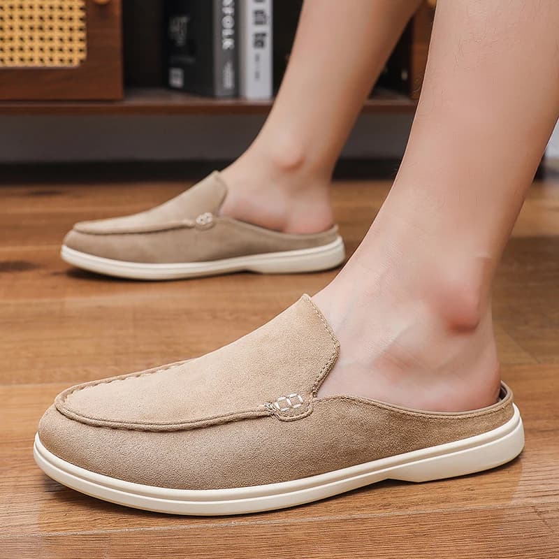 Summer Men Loafers Fashion Slip on Men Half Slippers Comfortable Lazy Casual Shoes Outdoor Man Sandals Lightweight Walking Shoes