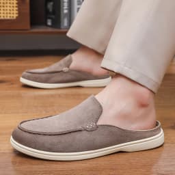 Summer Men Loafers Fashion Slip on Men Half Slippers Comfortable Lazy Casual Shoes Outdoor Man Sandals Lightweight Walking Shoes