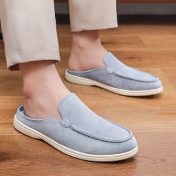 Summer Men Loafers Fashion Slip on Men Half Slippers Comfortable Lazy Casual Shoes Outdoor Man Sandals Lightweight Walking Shoes