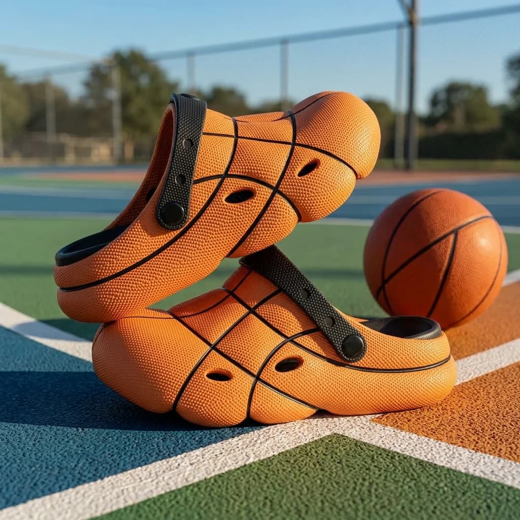 Basketball Design Men Slippers Sandals Dual Use EVA Thick Sole Platform Slides Sports Beach Summer Shoes Garden Clogs For Man