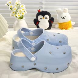 Summer New Casual Style Star Thick Bottom Baotou Slippers for Women Wearing Lazy Outerwear, One Step Stepping Cool Slippers