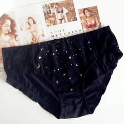 3XL Large Size Retro Palace Style Milk Silk Panties for Women Cute Lovely Sweety Star Elasticity Breathable Underwear Breifs