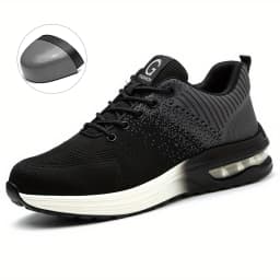 Steel Toe Work Shoes for Men Women Anti-Smash Anti-Puncture Blue Safety Shoes Breathable Lightweight Air Cushion Work Shoes
