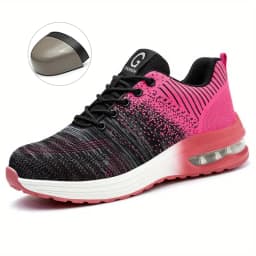 Steel Toe Work Shoes for Men Women Anti-Smash Anti-Puncture Blue Safety Shoes Breathable Lightweight Air Cushion Work Shoes