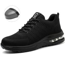 Steel Toe Work Shoes for Men Women Anti-Smash Anti-Puncture Blue Safety Shoes Breathable Lightweight Air Cushion Work Shoes