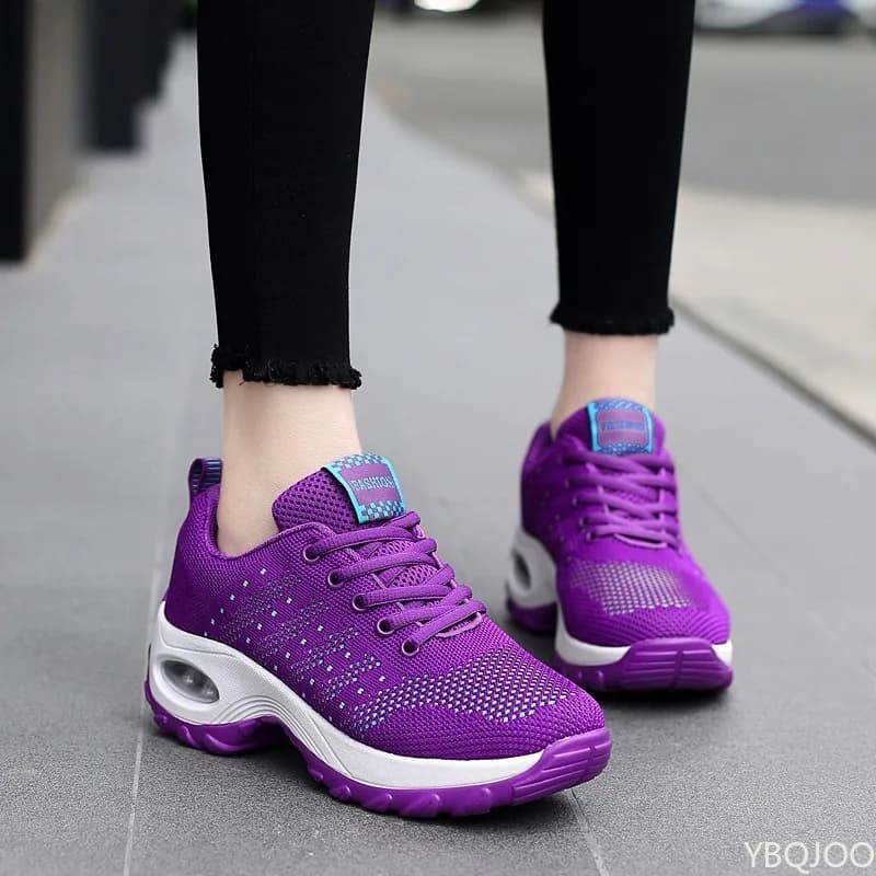 New Women's Fashion Shoes Casual Mesh Walking Flat Sneakers Women non slip Vulcanized Shoes Female Breathable Footwear Mujer