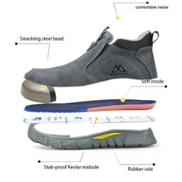 Electric Welder Safety Boots Men Anti Smashing Anti Piercing Work Protection Shoes Steel Toe Anti Scalding Safety Shoes Man