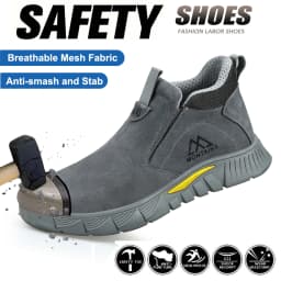 Electric Welder Safety Boots Men Anti Smashing Anti Piercing Work Protection Shoes Steel Toe Anti Scalding Safety Shoes Man
