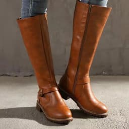 New Winter Women's Riding Boots 2024 Round Toe Chunky Heel Over-the-Knee High Boots Women's Buckle Platform Shoes Botas Mujer