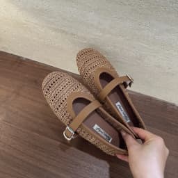 2026 Summer Breathable Hollow out Weave Women Ballet Flats Fashion Mary Janes Soft Soles Walking Loafers Casual Girls Shoes