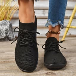 Womens Wide Fit Sneakers Flats Minimalist Breathable Wide Width Sneakers Mesh Barefoot Walking Shoes Comfortable Casual Shoes
