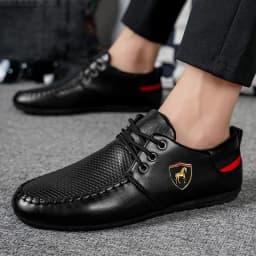 Men's Business-Style Loafers, Soft-Soled Breathable Casual Shoes, Fine Materials with Breathable Texture, Non-Slip and Wear-Resistant Rubber Sole